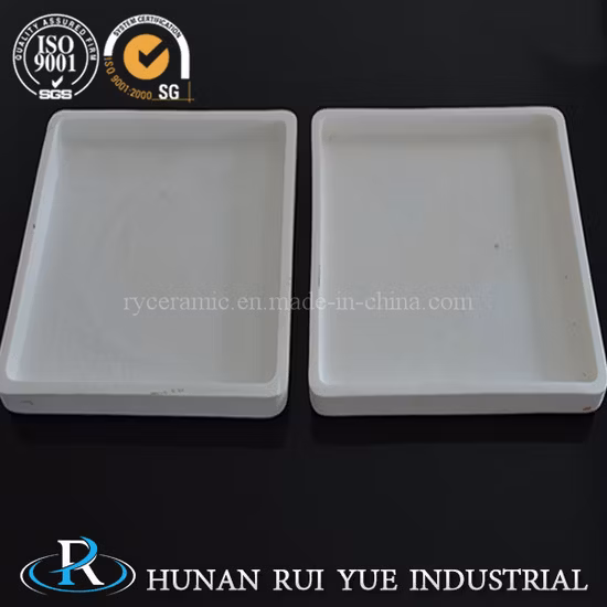High Temperature Insulated Big Size Ceramic Corundum Sagger Alumina Boat Crucible